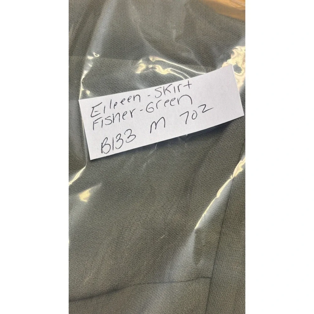 Eileen Fisher Skirt 100% Silk Green Women Size‎ Medium Minimalist